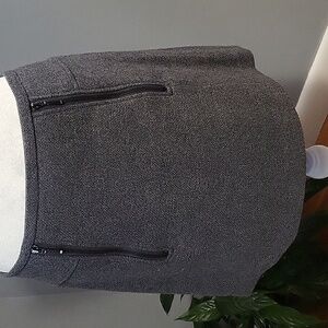 Kenar Gray Wool/Polyester Zipper Detail Lined Mini Skirt - Size 6